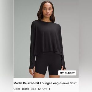 Lululemon Modal Relaxed-Fit Lounge Long Sleeve Shirt